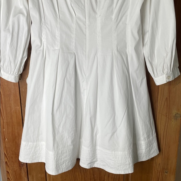 Veronica Beard Torres corset-waist white cotton long sleeve dress - Picture 10 of 11
